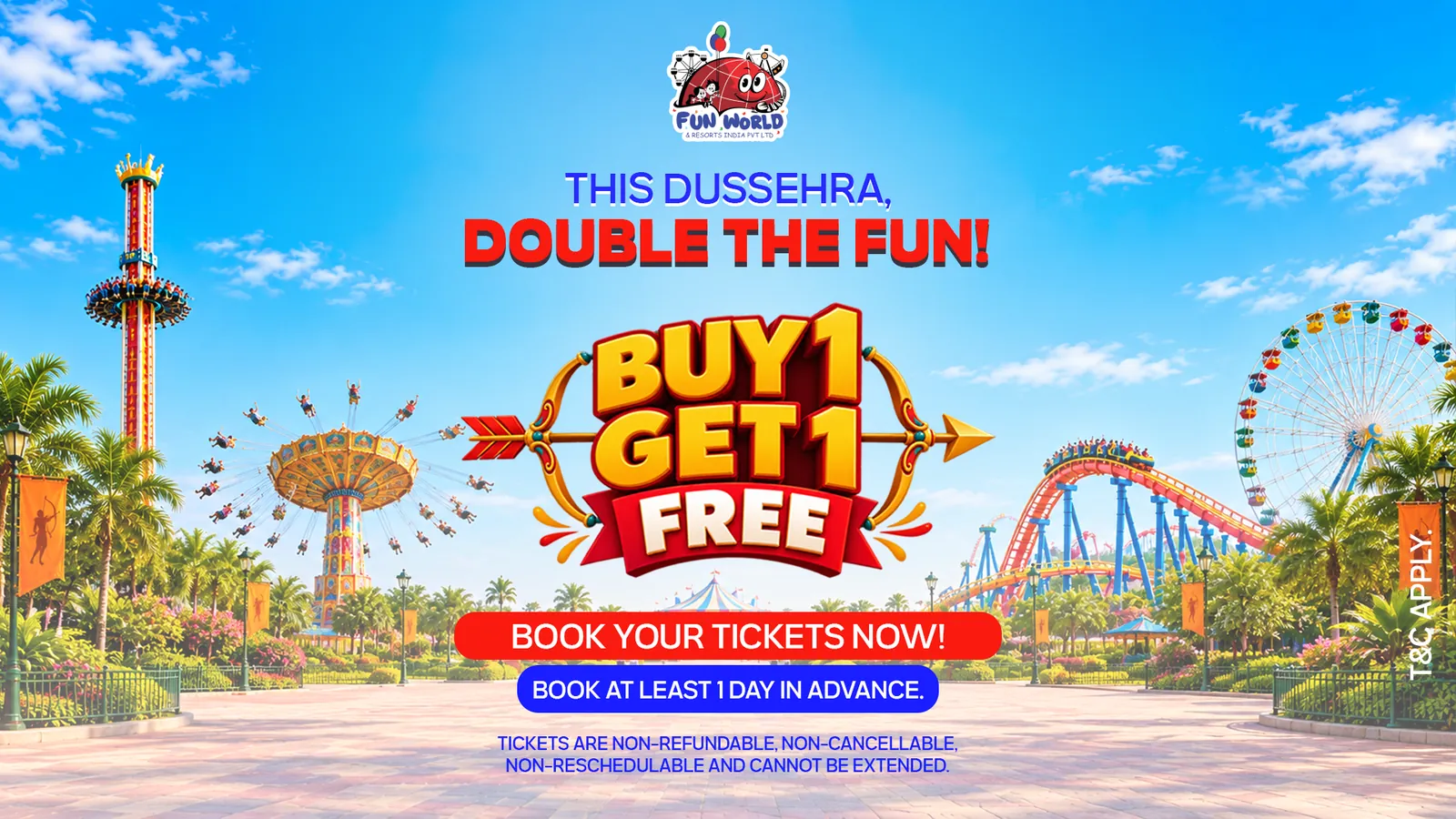Dussehra Offer: Buy 1 Get 1 FREE at Fun World Bengaluru